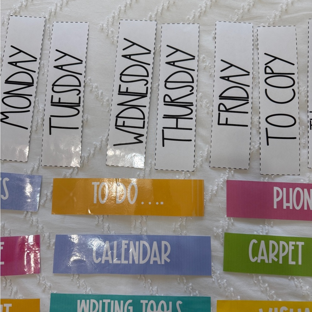 Colorful Classroom Organization Labels Set - Picture 4 of 5